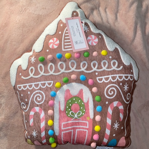 cupcakes & cashmere Other - Gingerbread house decorative pillow